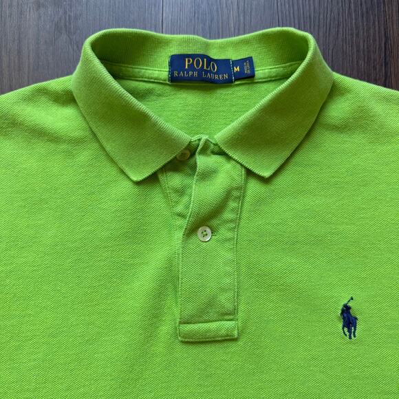 Polo Ralph Lauren Lime Green Classic Fit Polo Shirt Men’s M Cotton Pony Logo - Picture 1 of 5